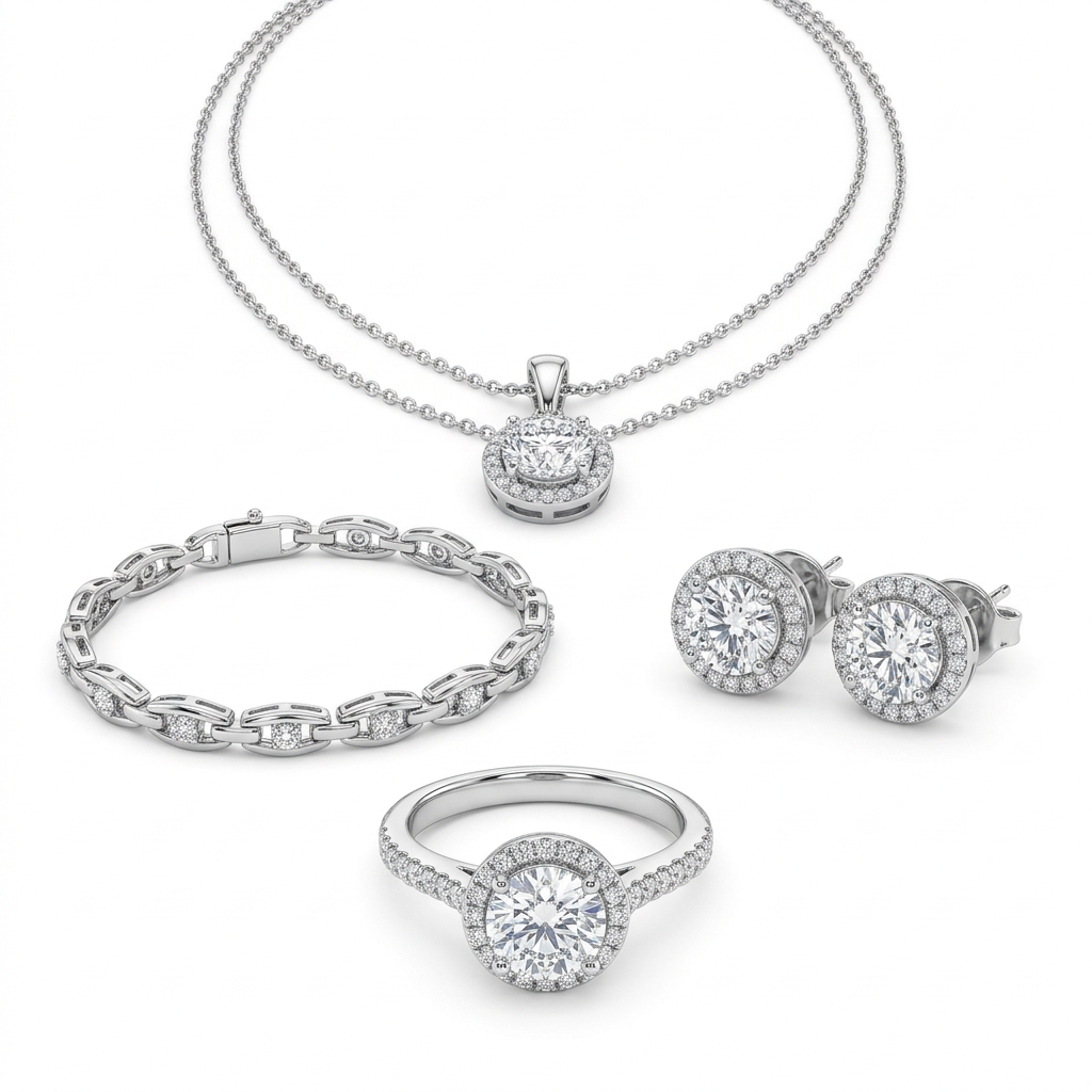 Elegant Sterling Silver Jewelry Set - Image 5